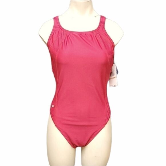 SPEEDO RASPBERRY RACERBACK SWIMSUIT  - Picture 1 of 10